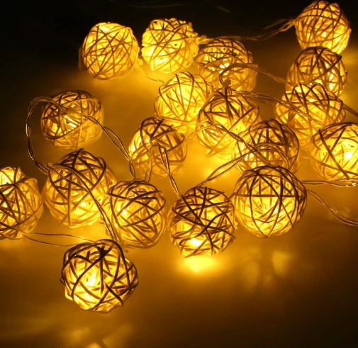 Rattan Ball LED Lights