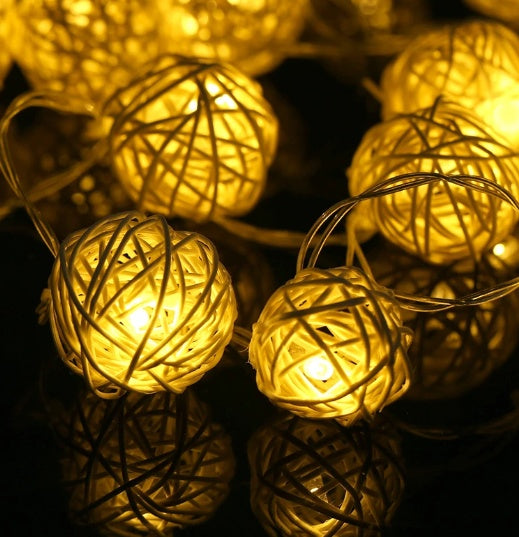 Rattan Ball LED Lights