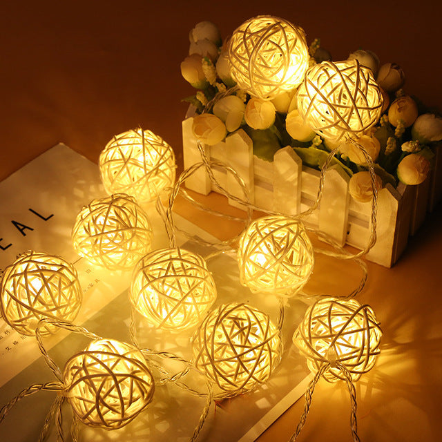 Rattan Ball LED Lights